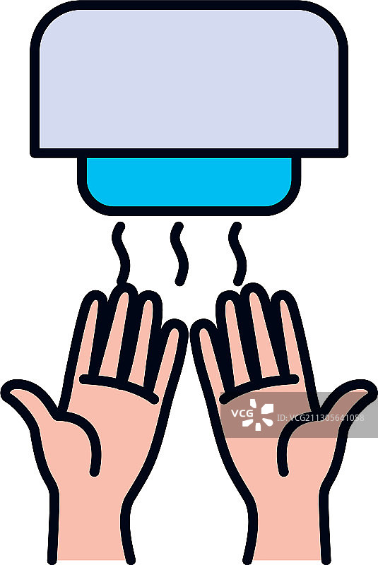 用烘干机烘干双手图片素材