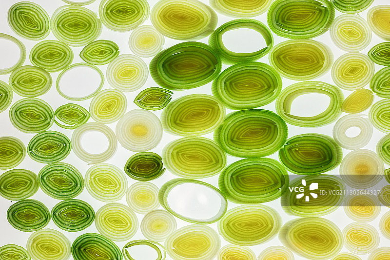 半透明背景上的抽象切片韭菜图片素材