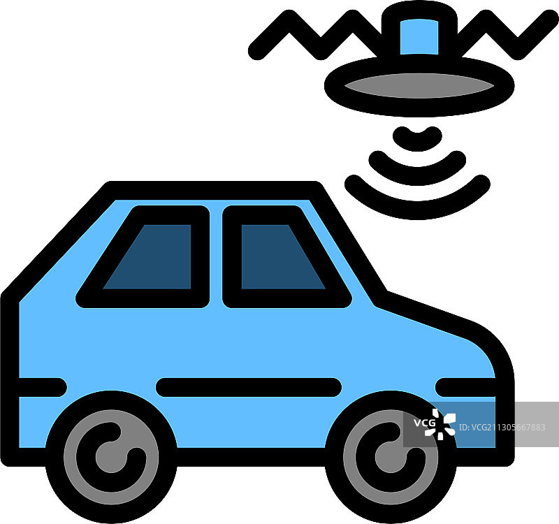 机器人汽车和无人机图标轮廓样式图片素材