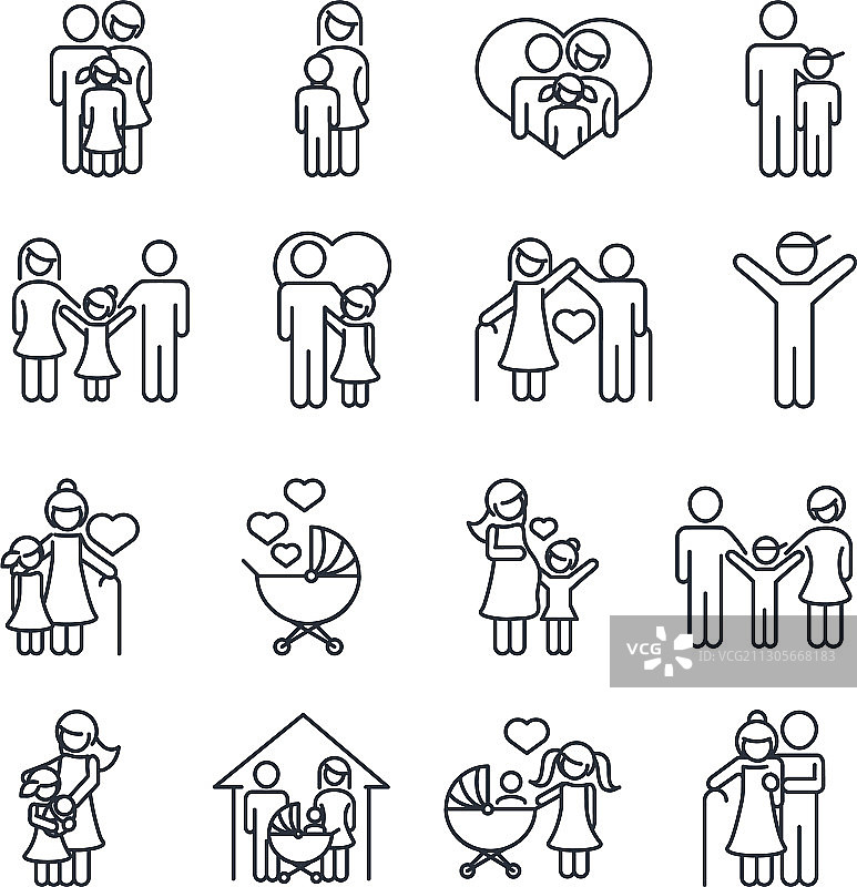 家庭日：父母和孩子及祖父母图片素材