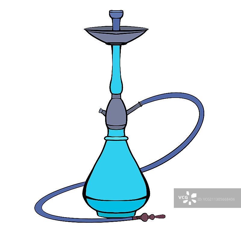 彩色轮廓卡通水烟筒图片素材