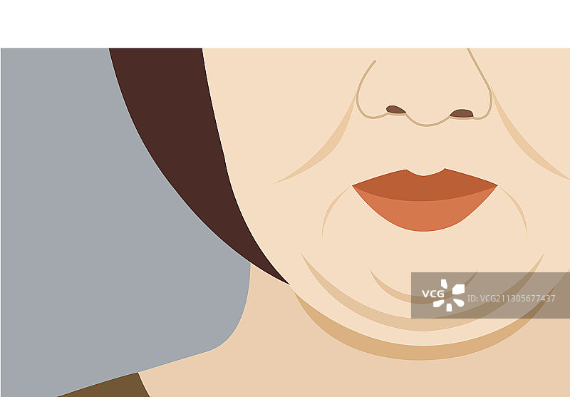 有着双下巴的女人图片素材