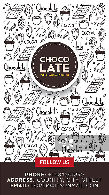 手绘涂鸦背景巧克力banner图片素材