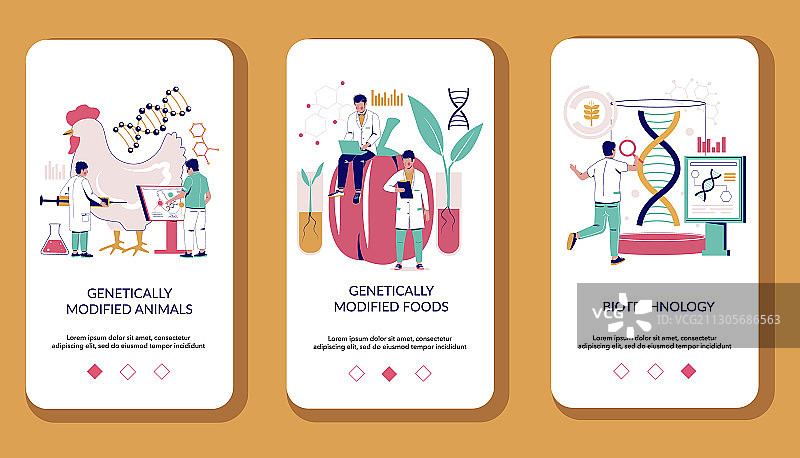 生物技术移动应用程序引导页图片素材