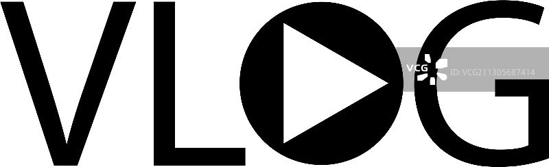 白色背景上的视频博客图标图片素材