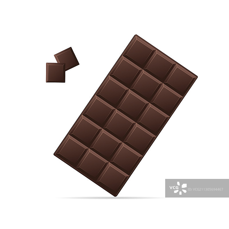 逼真3D黑巧克力块图片素材
