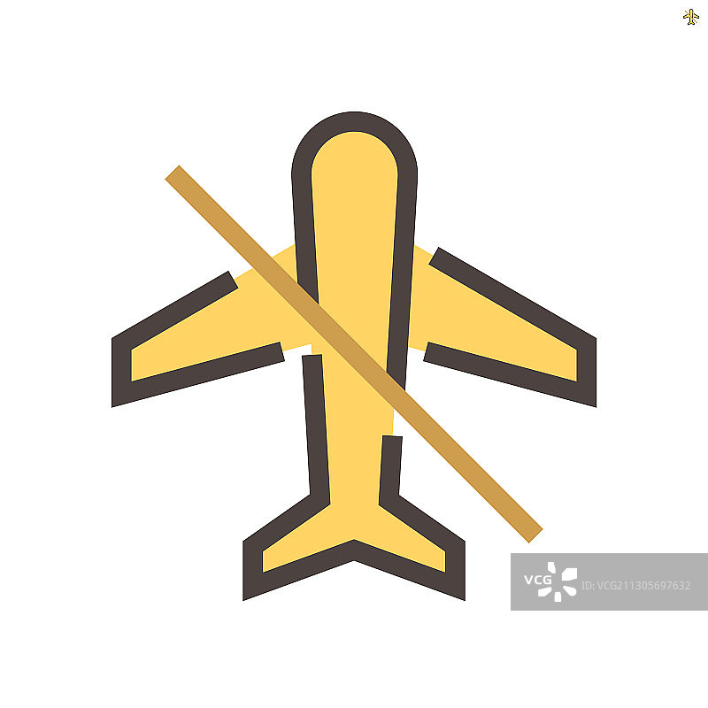 禁止飞行预防病毒概念图标48x48图片素材
