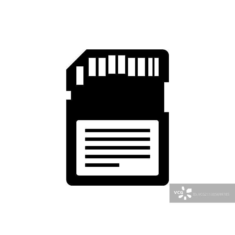 存储闪存卡 - 白色背景上的黑色图标图片素材