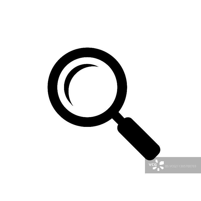 白色背景上的黑色放大镜图标图片素材