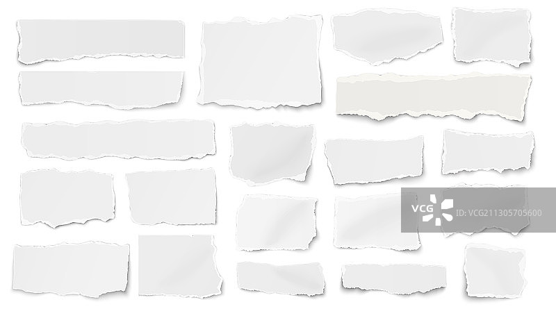 纸艺剪纸不同形状撕裂碎片图片素材