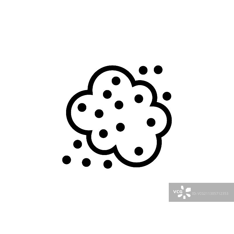 尘埃云污染过敏原颗粒扁平图标图片素材