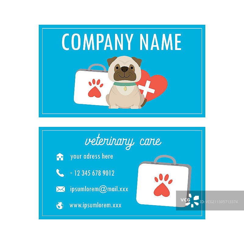 兽医名片模板图片素材