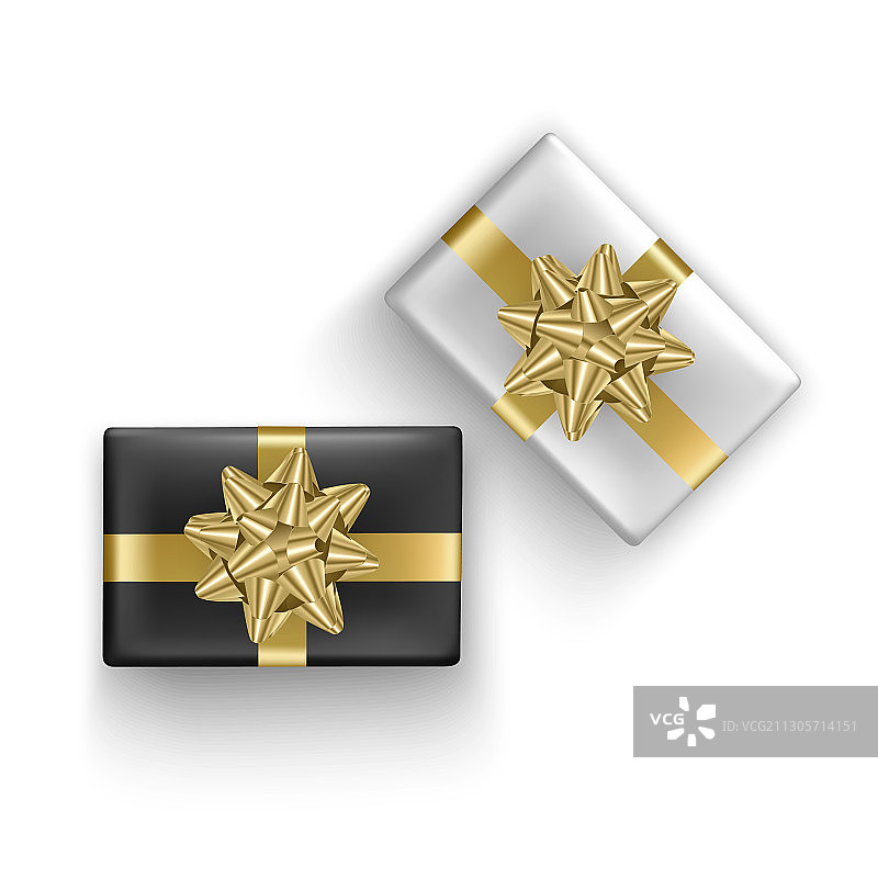 逼真的黑白礼品盒图片素材