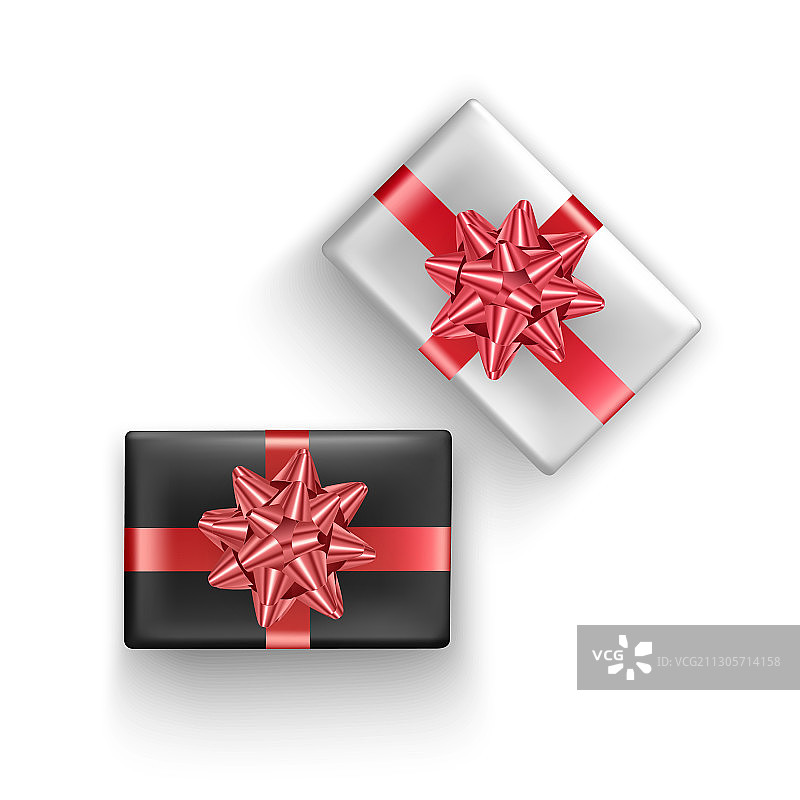 逼真的黑白礼品盒图片素材