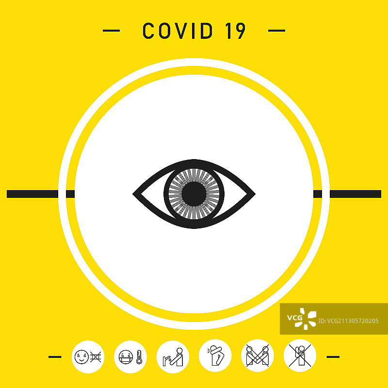 带有虹膜图形元素的眼睛符号图标图片素材