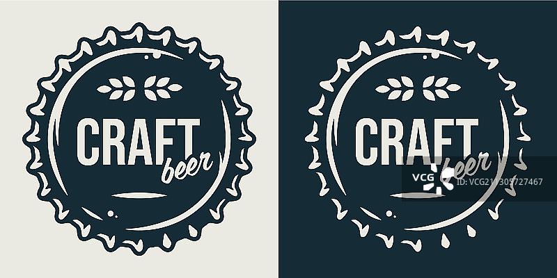 带有啤酒瓶金属软木塞的标志图片素材