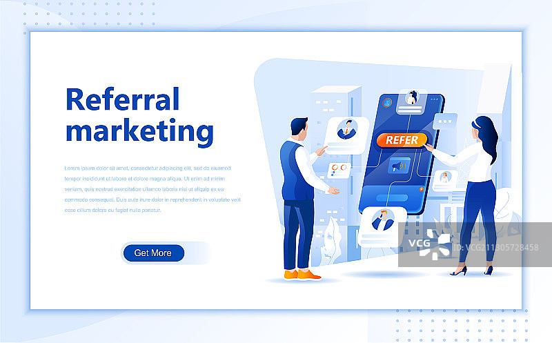 推荐营销扁平化网页设计模板图片素材