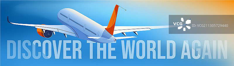 客机在日落时起飞02图片素材