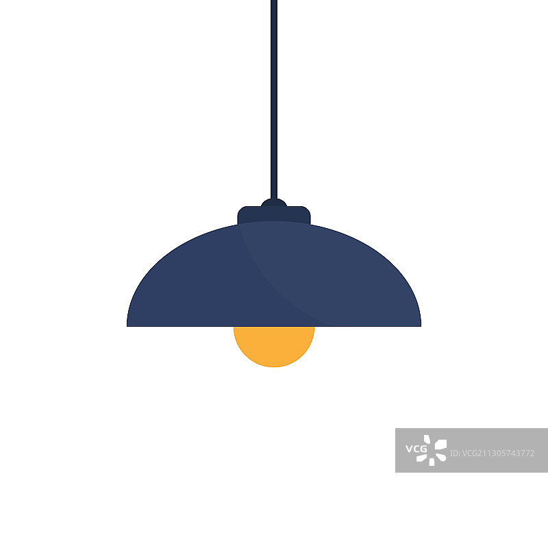 带灯泡的彩色灯罩扁平图片素材