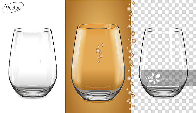 空的白葡萄酒和香槟酒杯图片素材