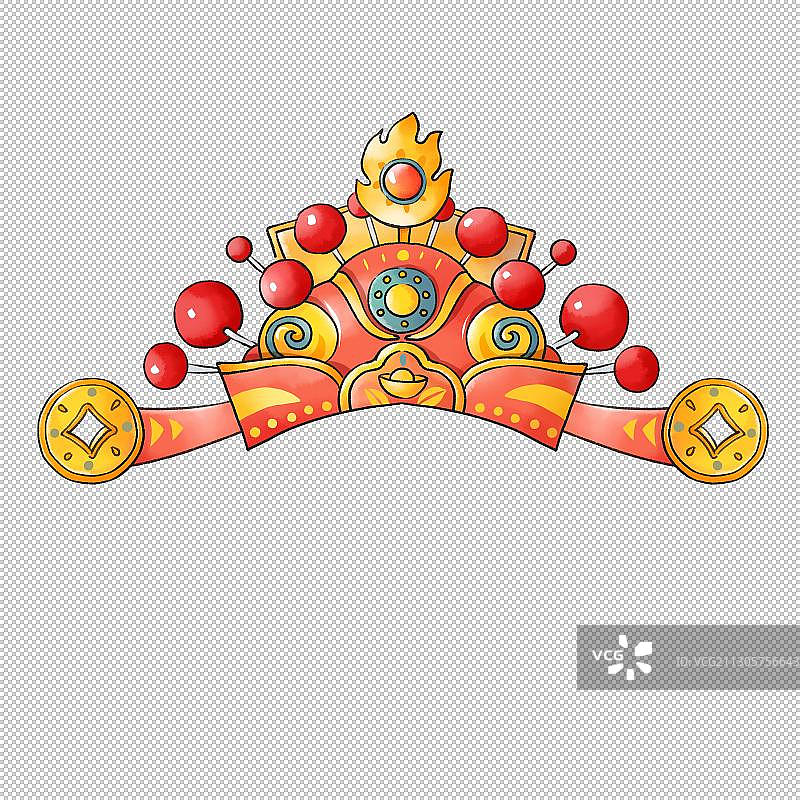 财神帽子春节插画元素图片素材