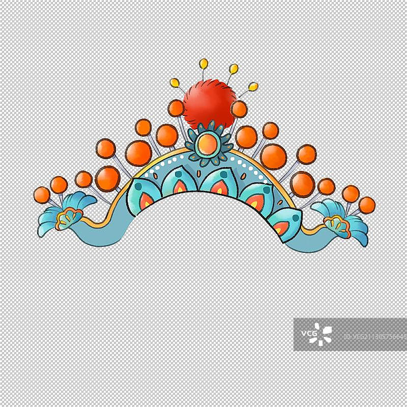 戏曲头饰春节插画元素图片素材