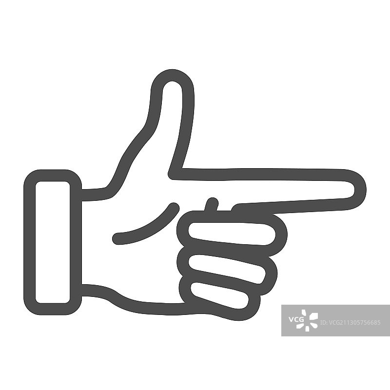 手指手势概念指针手部线条图标图片素材