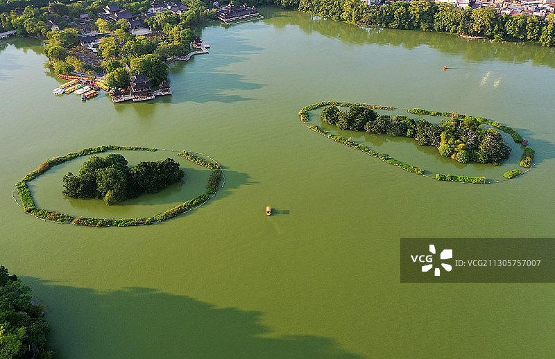 广东省惠州市惠城区西湖鸟岛和丰渚园观鸟亭图片素材