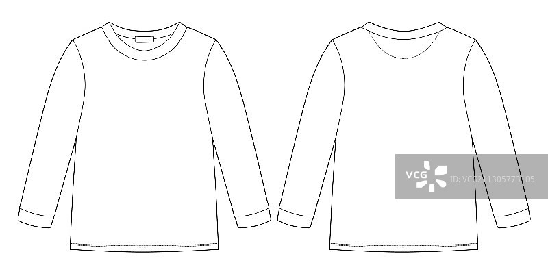 儿童技术草图运动衫童装图片素材