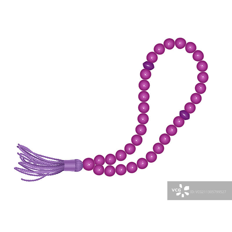 白色背景上的伊斯兰念珠图片素材