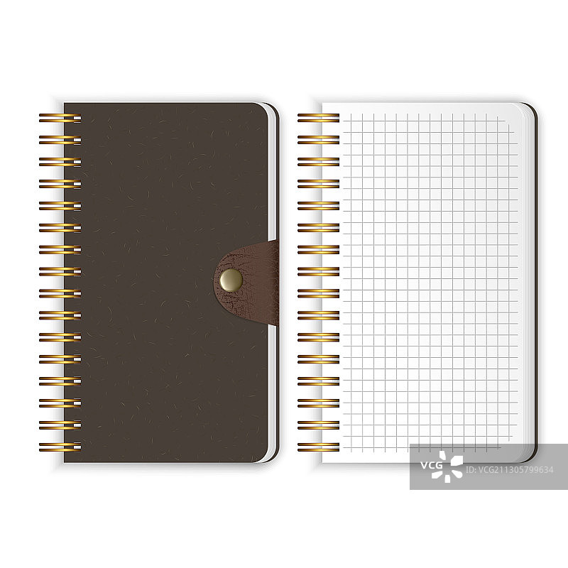 逼真的空白笔记本，打开和关闭图片素材