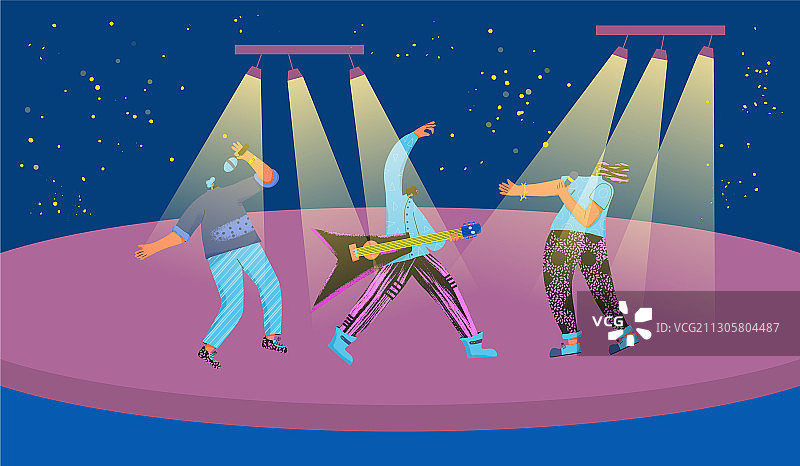 舞台上的乐队表演设计图片素材