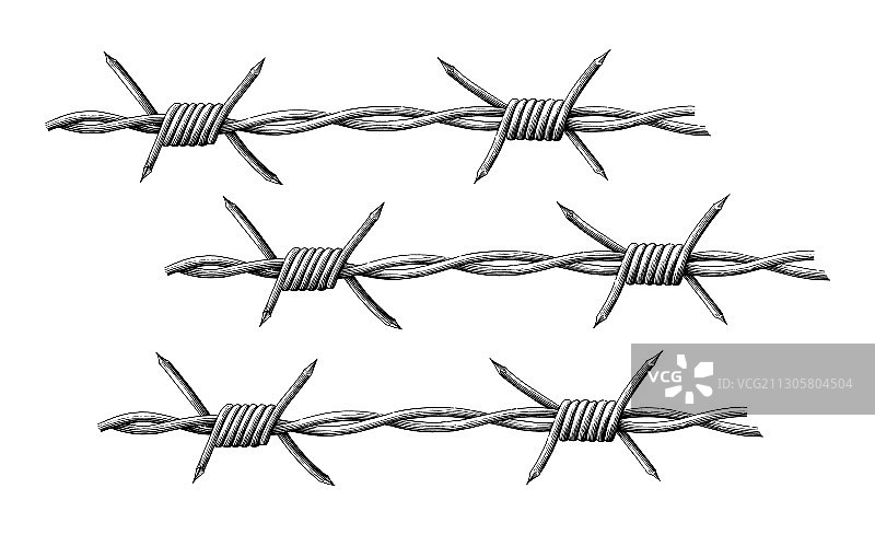 黑白复古风格倒钩手绘图片素材