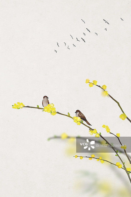 立春中国风插画图片素材