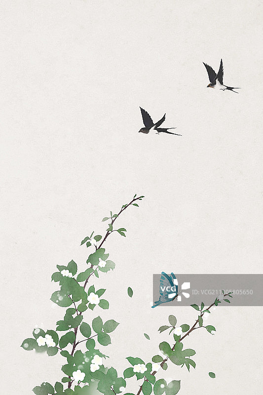 春分中国风插画图片素材