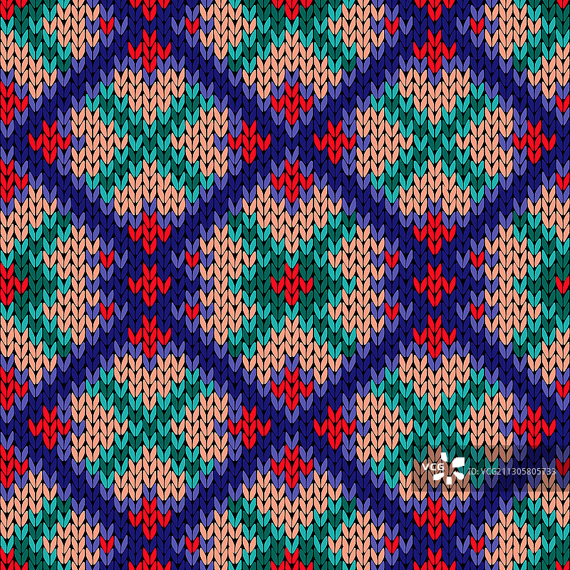 彩色菱形针织无缝图案图片素材