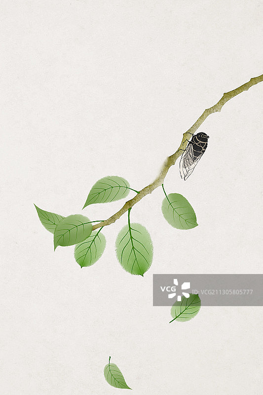 立夏中国风插画图片素材