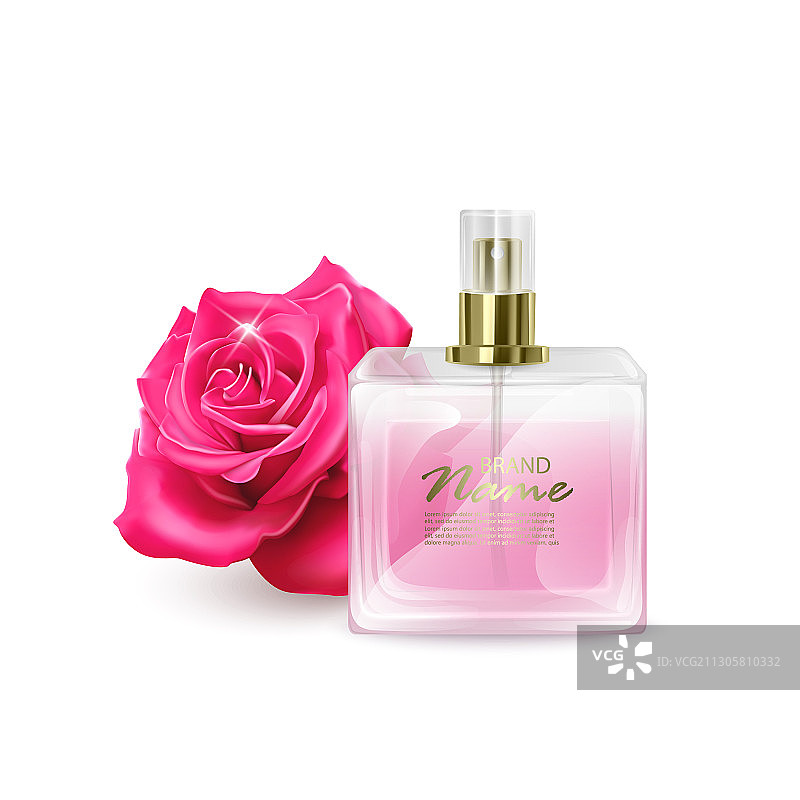 白色背景上的香水瓶样机图片素材