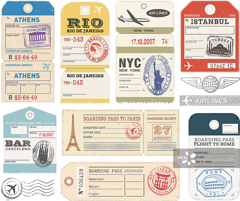 旅行行李标签图片素材