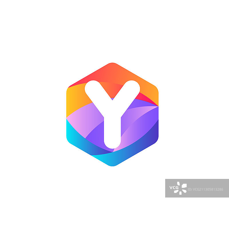 字母Y六边形logo设计图片素材