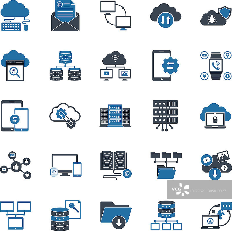数据和网络图标集图片素材