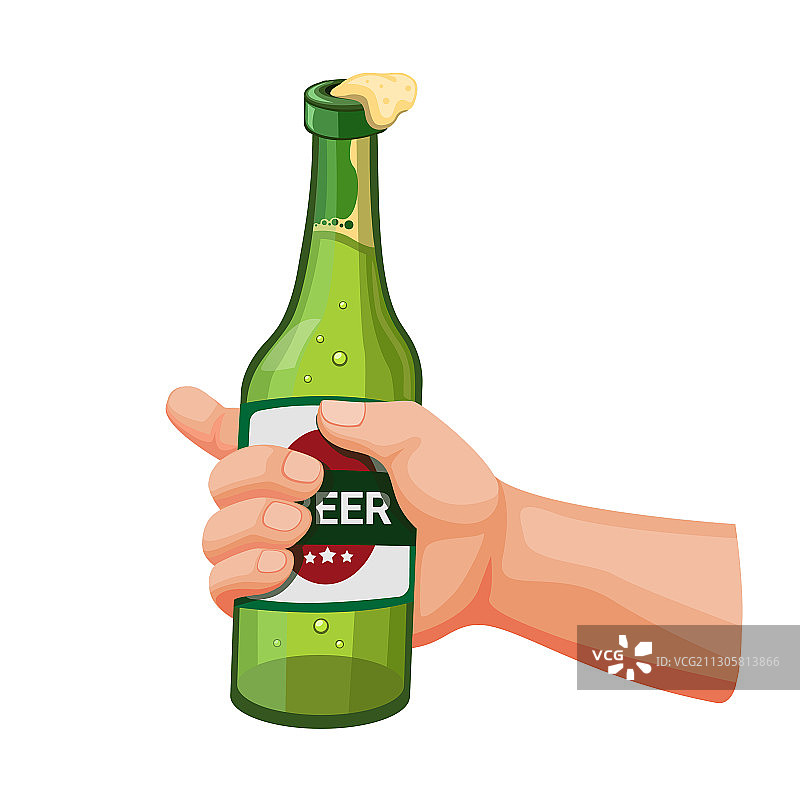 手持瓶装啤酒酒精饮料图标图片素材
