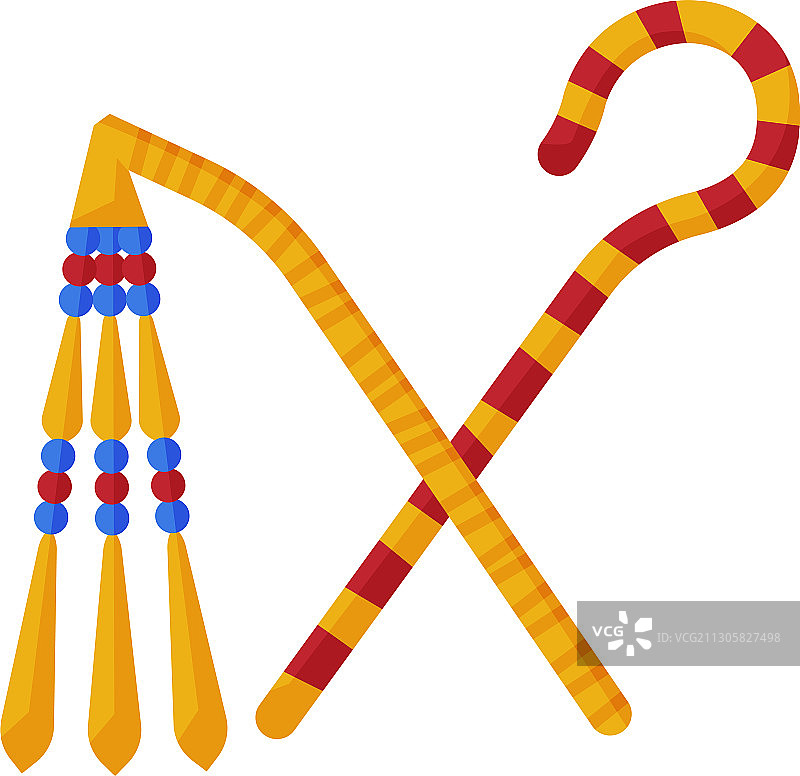 古代法老权力象征：棍棒和鞭子图片素材