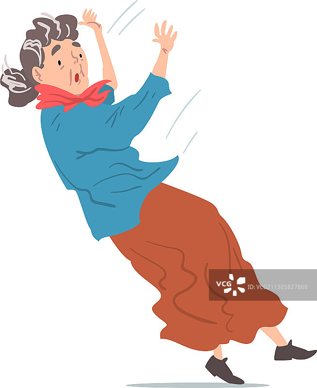 老年妇女摔倒，退休人员摔倒图片素材