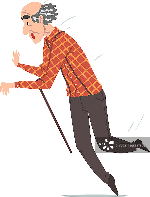 退休老人摔倒在地图片素材