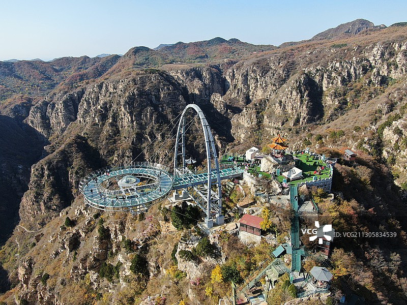 航拍石林峡玻璃观景台图片素材