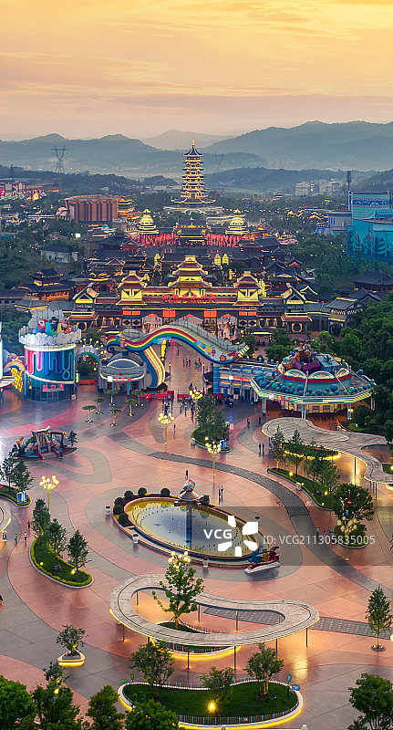 长沙方特五一夜景图片素材