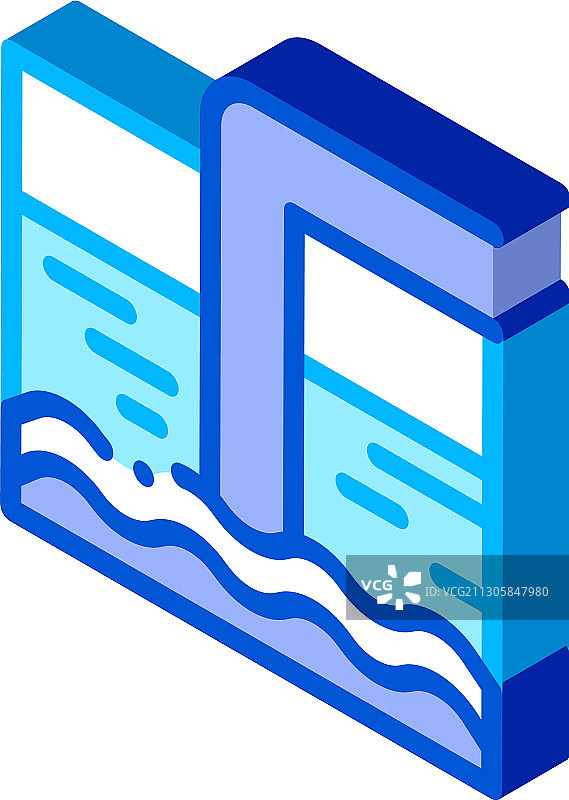 带梯子的大型水处理罐 2.5D图片素材