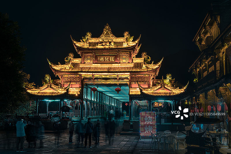 街子古镇瑞龙桥图片素材