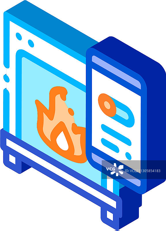 壁炉智能手机App加热设备图片素材